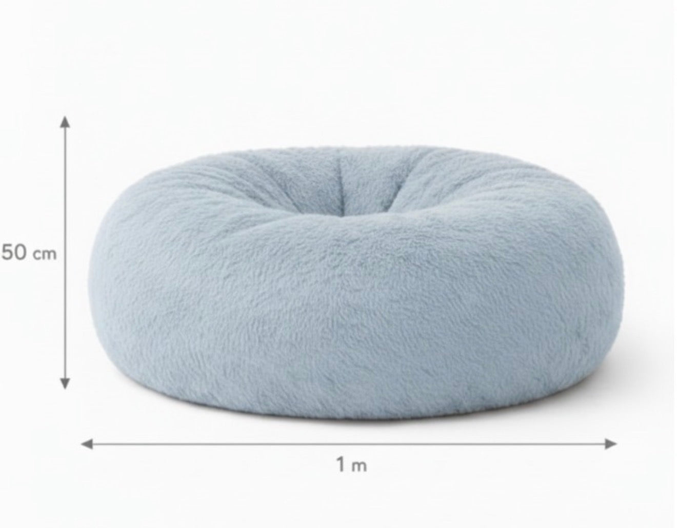 Puff redondo con pelo