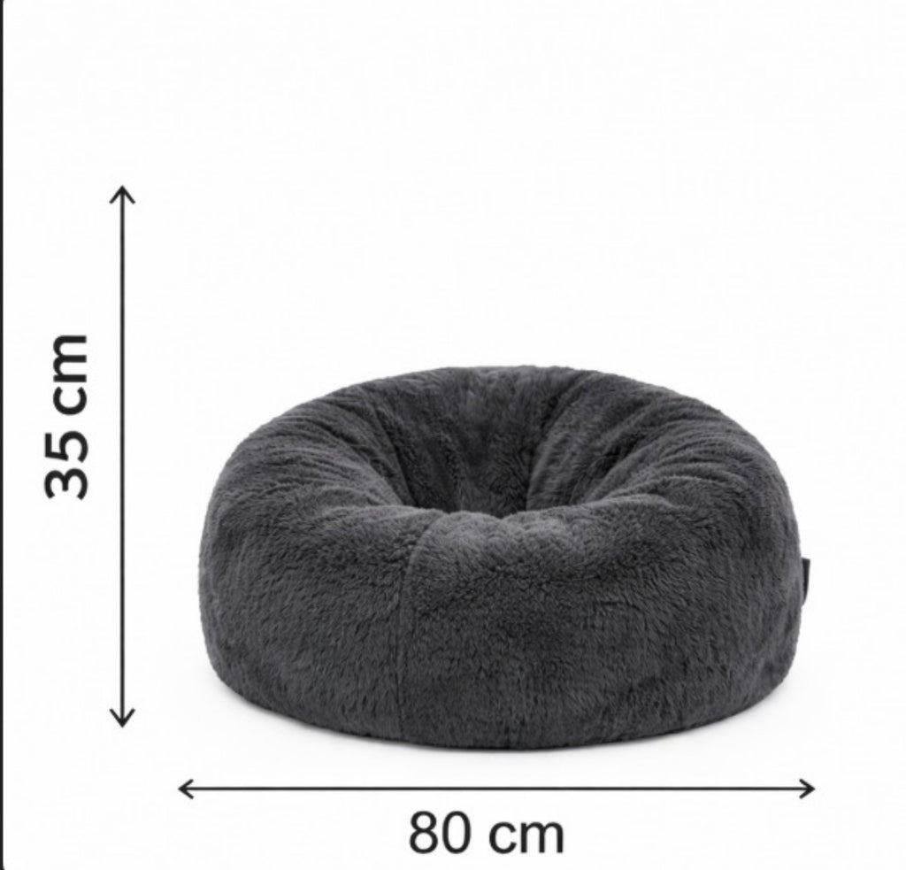 Puff redondo con pelo