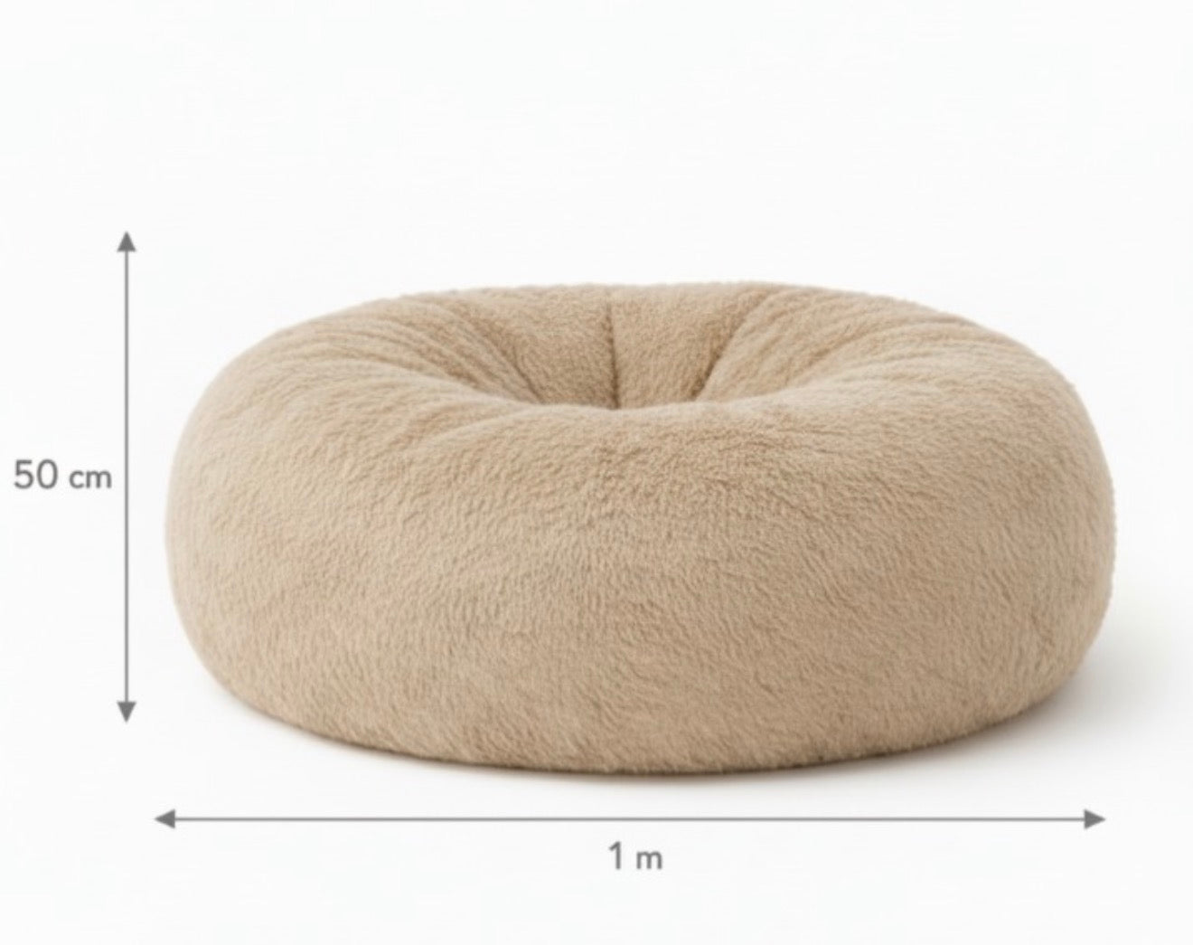 Puff redondo con pelo